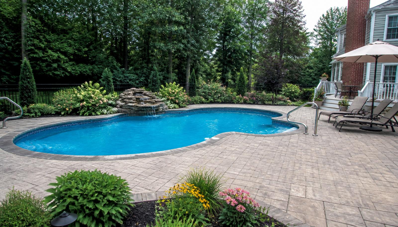 Premium pool surround with stone patio